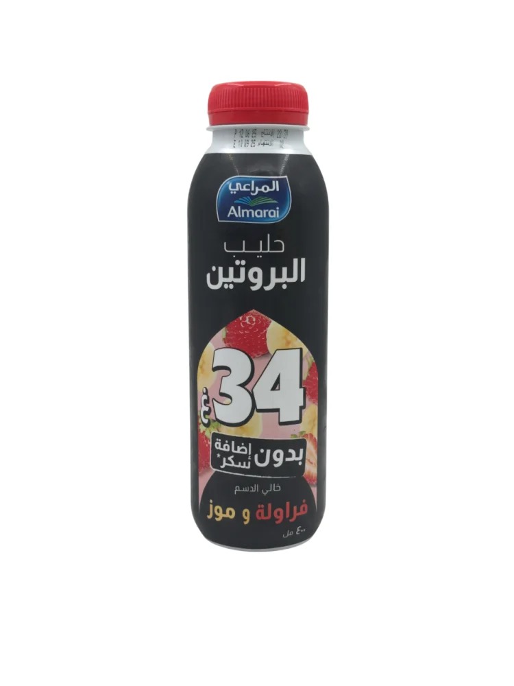 حليب المراعي بروتين فراولة وموز 400 مل