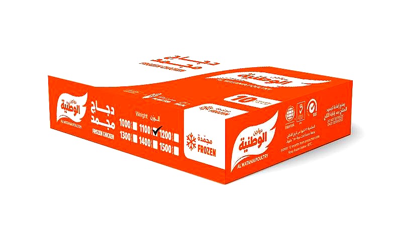 كرتون دجاج مجمد الوطنية 10*1100 جم