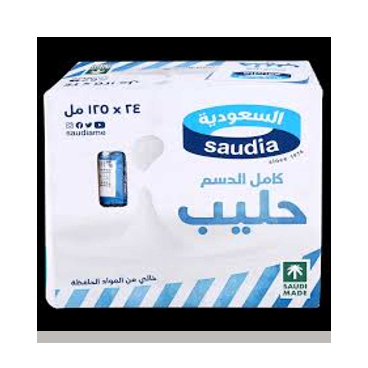 حليب السعودية كامل الدسم شفاط 24*125 مل
