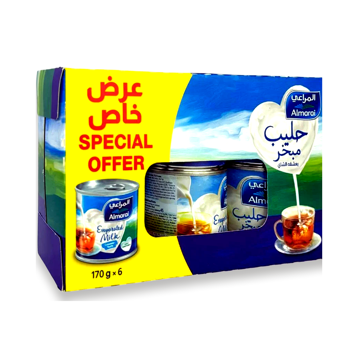 ربطة حليب سائل المراعي 170 مل*6