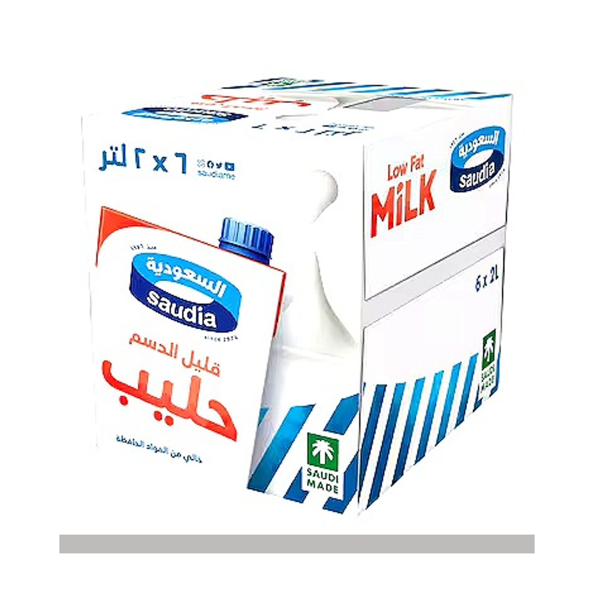 كرتون حليب السعودية قليل الدسم 12*2 لتر