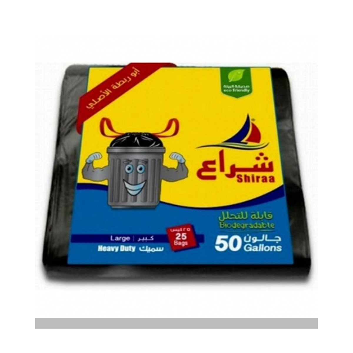 شراع أبو ربطة أكياس نفايات 50 جالون - 25 كيس