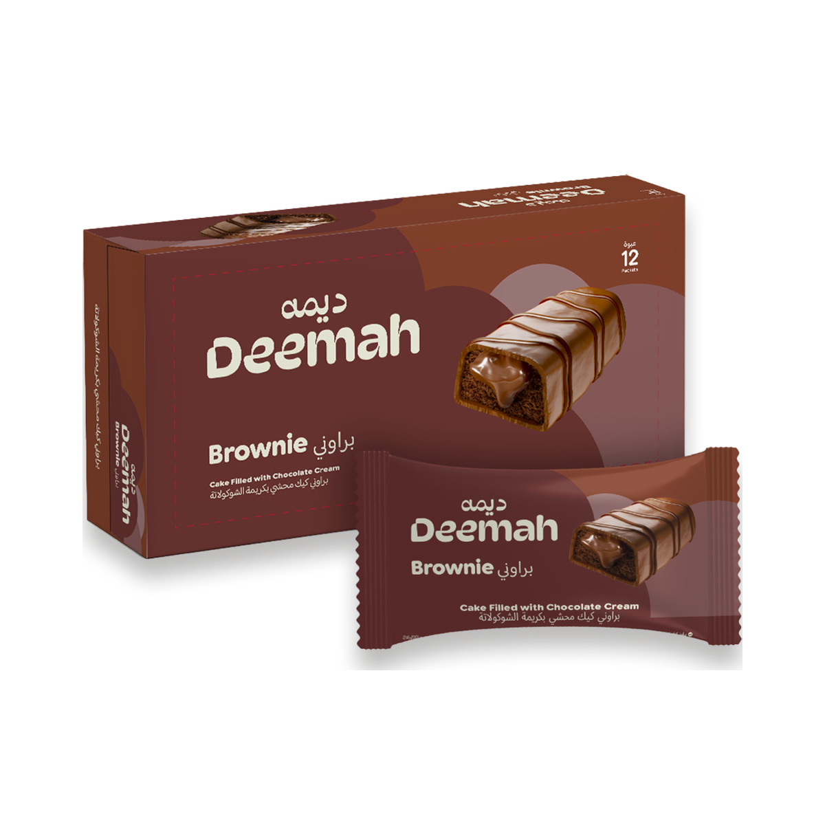 ديمه براوني كيك بالشوكولاته علبة 12 حبة
