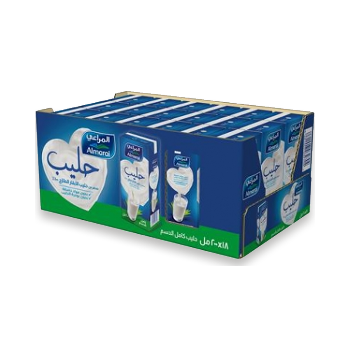 كرتون حليب المراعي كامل الدسم شفاط 18*200 مل
