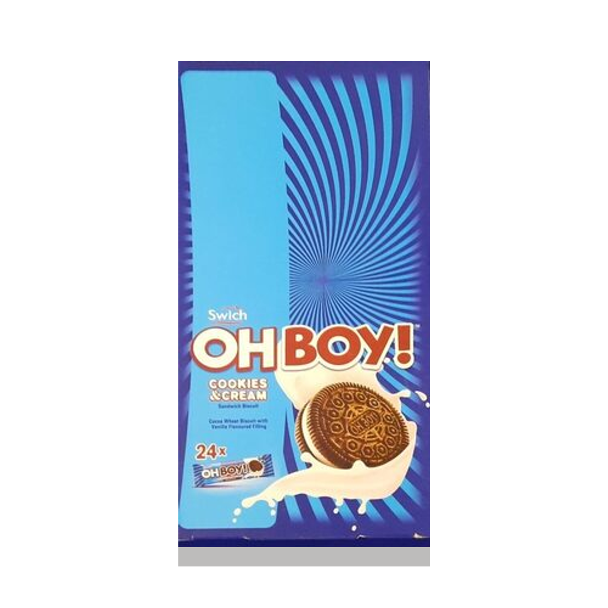 كرتون أوه بوي بسكويت كوكيز وكريمة 24×33 جم
