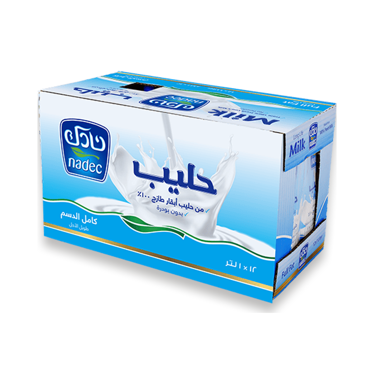 كرتون حليب نادك طويل الاجل كامل الدسم 1 لتر