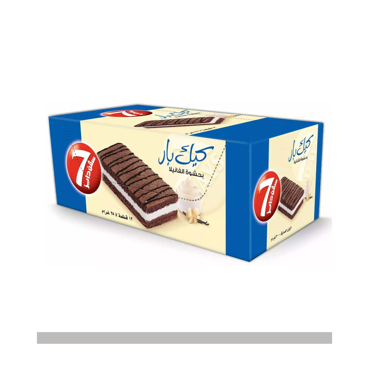 كيك بار فانيلا من سفن دايز 25جم ×12حبة